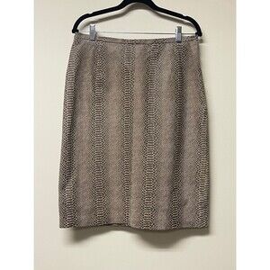 TERRY LEWIS CLASSIC LUXURIES Genuine Leather Reptile Print Pencil Skirt